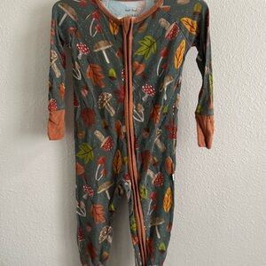 Little Sleepies Autumn Leaf & Mushroom Convertible Romper 6-12M